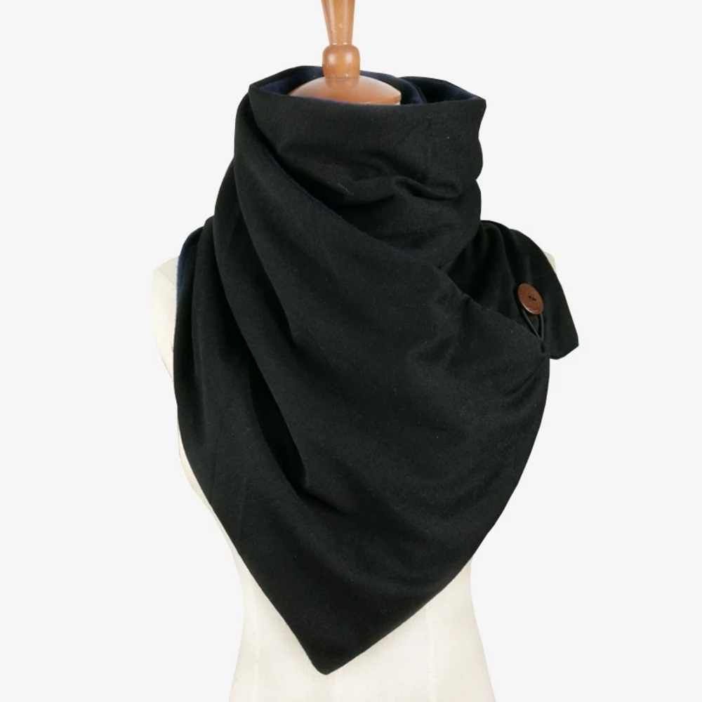 NWT - Black & Navy wrap scarf